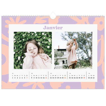 Calendrier photo A3 — Jeu de motifs