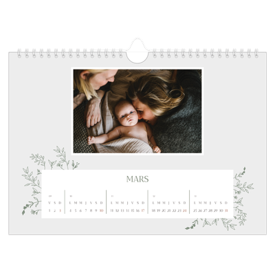 Calendrier photo A4 — Fleurs dessinées [Mars]