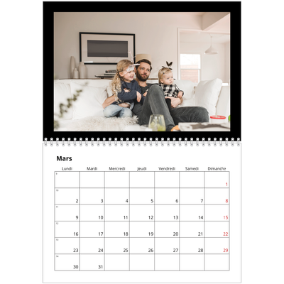 Calendrier photo A4 double (30 x 40 cm) — Bodures noires [Mars]