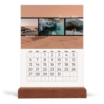 Calendrier de bureau support bois - portrait — Envie d'aventures