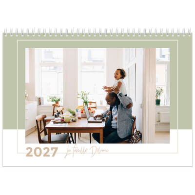 Calendrier photo A4 double (30 x 40 cm) — Palette naturelle [couverture]