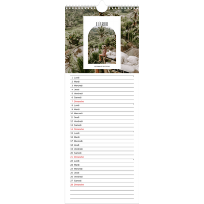 Calendrier mural long  — L'arche ouverte [Février]