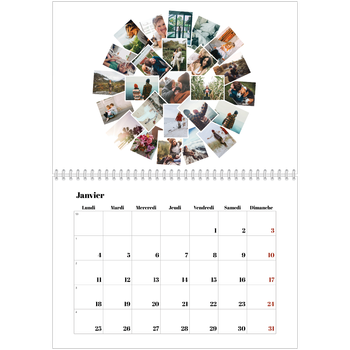 Calendrier photo A4 double — Formes et collage