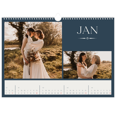 Calendrier photo A3 — Ardoise et sérifs [Janvier]