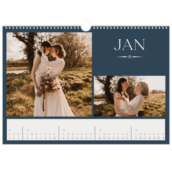 Calendrier photo A3 — Ardoise et sérifs