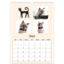A3 Calendrier annuel — Pattes de chat et gribouillis [Février]