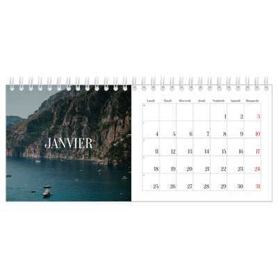 Calendrier de bureau — Évasion sans fin [Janvier]