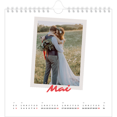 Calendriers annuels carré — Signature carmin [Mai]