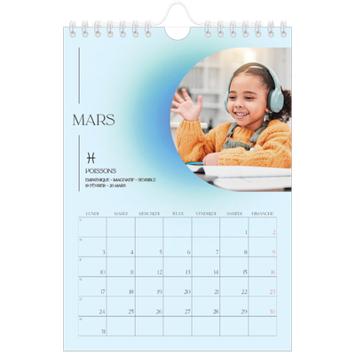 Calendrier photo A5 — Dégradé astrologique [Mars]