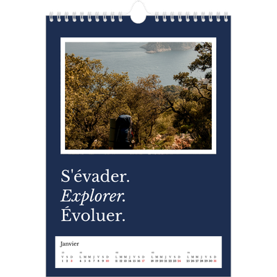 Calendrier photo A4 (20 x 30 cm) — Terre éditoriale [Janvier]