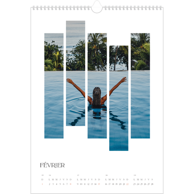 A3 Calendrier annuel — Fragments de voyage [Février]