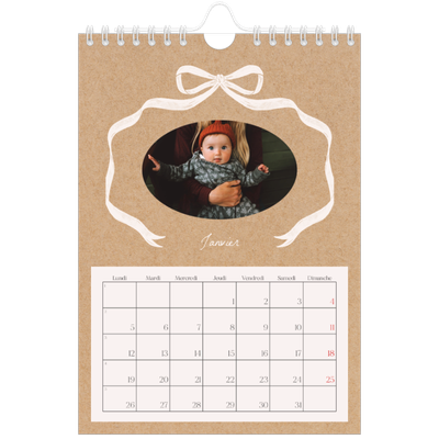 Calendrier photo A5 — Kraft et nœud [Janvier]