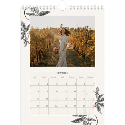 Calendrier photo A4 (20 x 30 cm) — Encre & lierre [Février]