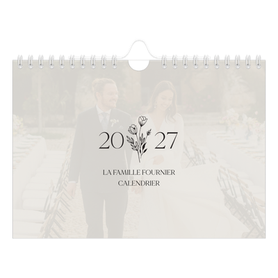 Calendrier photo A5 — Initiales fleuries [couverture]