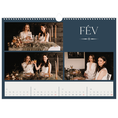Calendrier photo A3 — Ardoise et sérifs [Février]
