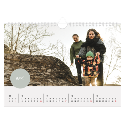 Calendrier photo A4 — Gommettes photo [Mars]