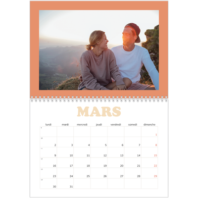 Calendrier photo A4 double (30 x 40 cm) — Cadres rétro [Mars]