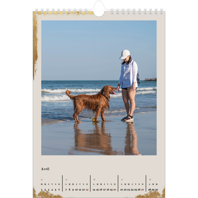 Calendrier photo A4 (20 x 30 cm) — Classic Gold [Avril]