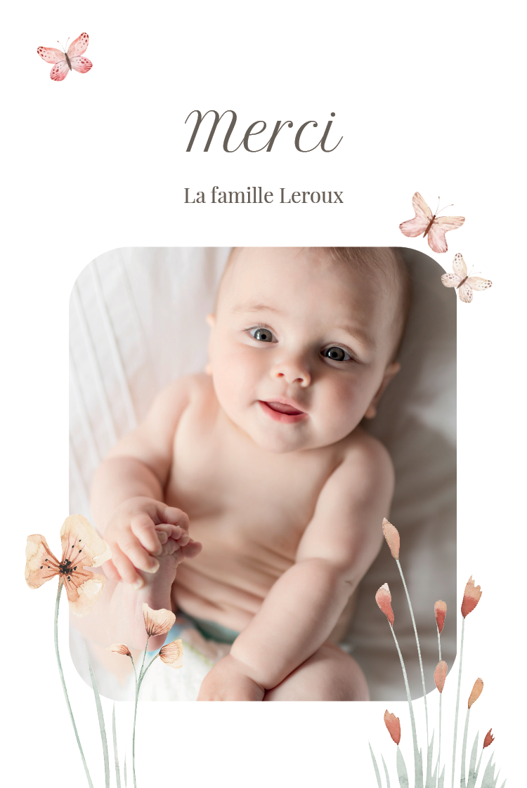 Carte de remerciement — Doux printemps