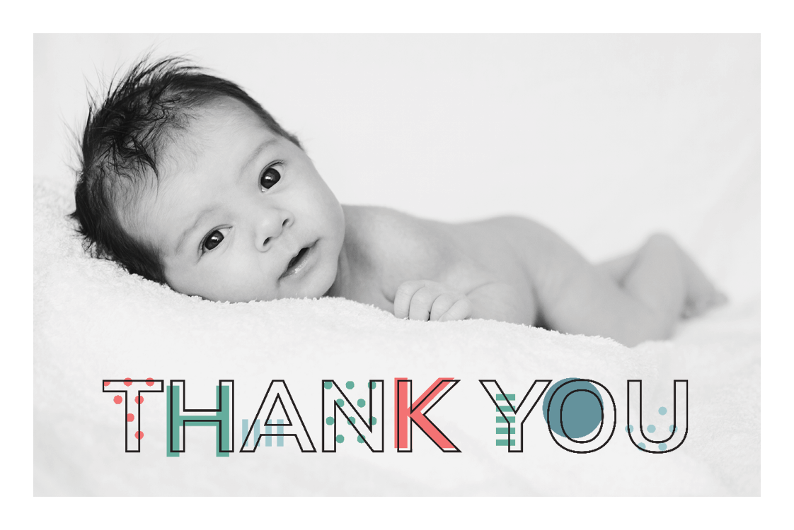 Carte de remerciement — Motif typographique