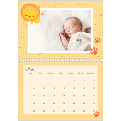Calendrier photo A4 double (30 x 40 cm) — Mes petits animaux [Mars]