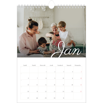 Calendrier photo A4 — Mois écris à la main