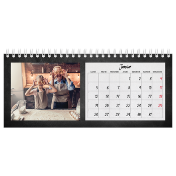 Calendrier de bureau — Tableau et craie