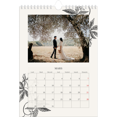 Calendrier photo A4 (20 x 30 cm) — Encre & lierre [Mars]