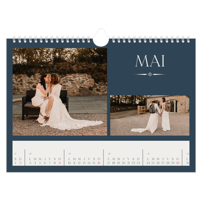 Calendrier photo A4 — Ardoise et sérifs [Mai]