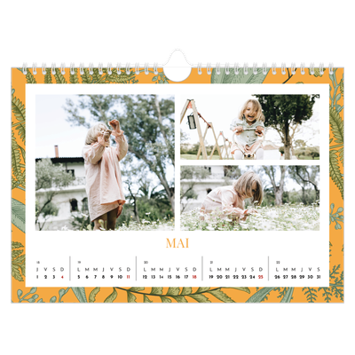 Calendrier photo A4 — Papier peint floral [couverture]
