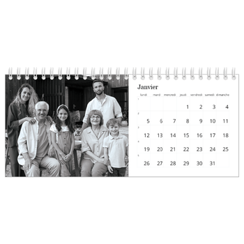 Calendrier de bureau — Noir et blanc élégant
