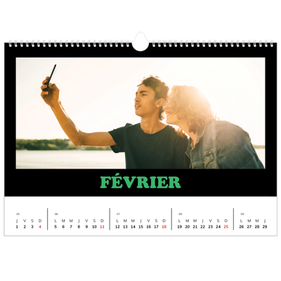 Calendrier photo A3 — Fun Typo [Février]