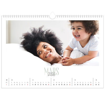 Calendrier photo A3 — Mix de typographies [Mars]