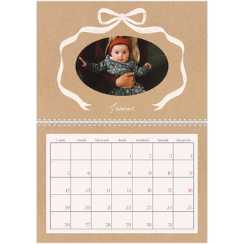 Calendrier photo A4 double — Kraft et nœud