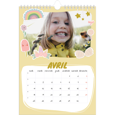Calendrier photo A4 (20 x 30 cm) — Licorne magique [Avril]