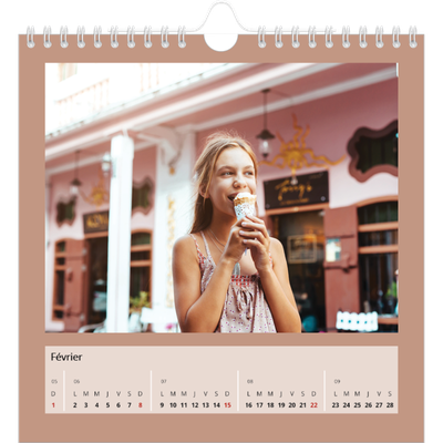 Calendriers annuels carré — Terracotta [Février]