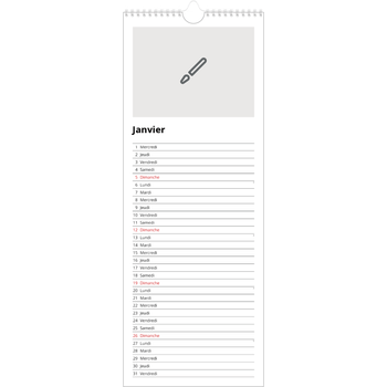 Calendrier mural long (15 x 40 cm) — Créez votre produit