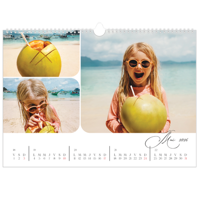 Calendrier photo A3 — Instantanés et calligraphie [couverture]