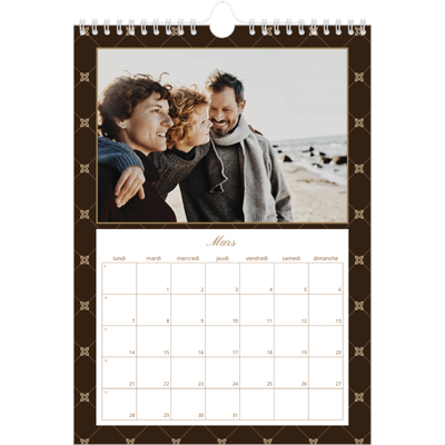 Calendrier photo A4 (20 x 30 cm) — Noir et blanc vintage [Mars]