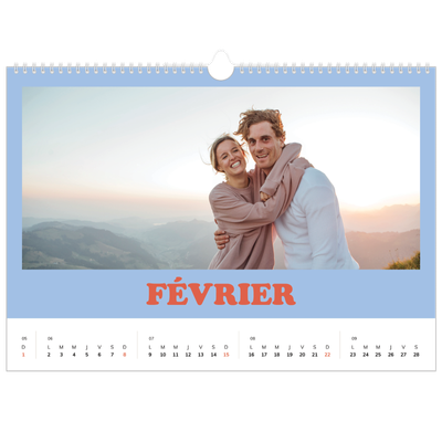 Calendrier photo A3 — Cadres rétro [Février]