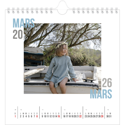 Calendriers annuels carré — Type de couple [Mars]