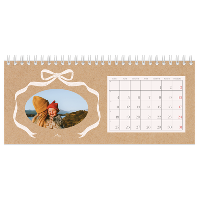 Calendrier de bureau — Kraft et nœud [couverture]