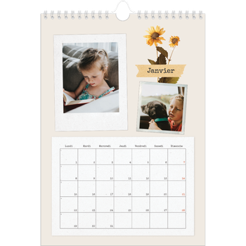 Calendrier photo A4 — Scrapbook vintage