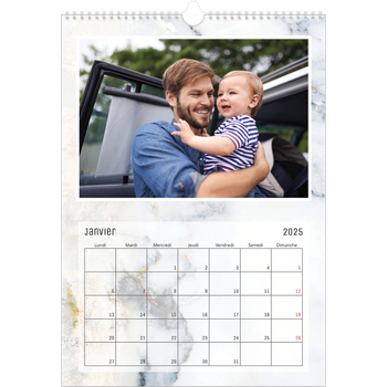 Calendrier photo A3 — Effet marbre