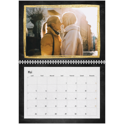 Calendrier photo A4 double (30 x 40 cm) — Paillete et ardoise [couverture]