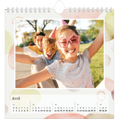 Calendriers annuels carré — Pluie d'aquarelle [Avril]