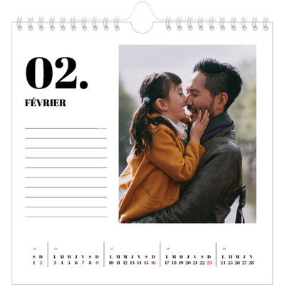 Calendriers annuels carré — Sérif et moments [Février]