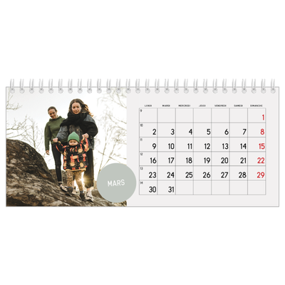Calendrier de bureau — Gommettes photo [Mars]