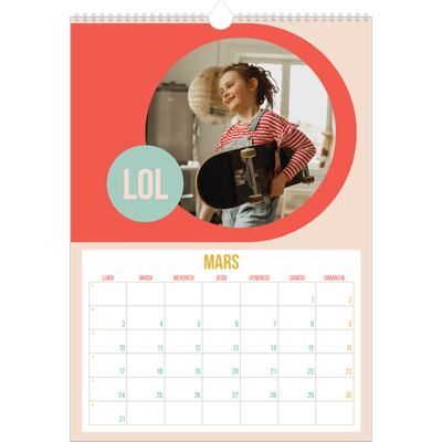 A3 Calendrier annuel — Fun et moderne [Mars]