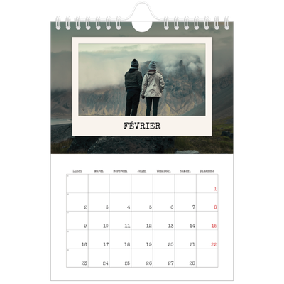 Calendrier photo A5 — L'édition portrait [Février]
